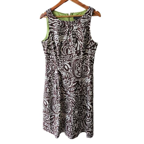 Jessica Howard Printed Sleeveless Midi Dress Brown Size 12 - Picture 1 of 5